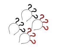 MERRYHAPY 4pcs Creative Question Mark Headbands Comfortable Cloth Hair Accessories for Dress-up Festival Party Headwear Eye-catching Red Black Punctuation Symbol Hoop for Adults