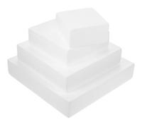 MERRYHAPY 4pcs Cubic Cake Dummy Models for Crafts and Handmade White Foam Cake Moulds for Manual Homework and Flower Moulds