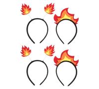 MERRYHAPY 4pcs Flame Headband for Dance Show Accessories with Stable Grip and Maintains Volume, Cloth and Iron Material Carnival Headwear for Travel Adventures and Role Playing Props