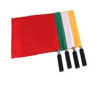 MERRYHAPY 4Pcs Hand Signal Flags with Stainless Steel Poles Referee Flags for Sports High-visibility Commanding Flags for Football and Racing Events