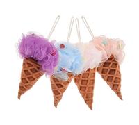 MERRYHAPY 4pcs Ice Cream Shower Balls Bath Sponges Body Sponges for Newborn Boys and Girls Natural