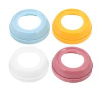 MERRYHAPY 4pcs Leakproof Replacement Feeding Bottle Rings Plastic Screw Collars for Milk Bottles with Color-Coded Design for Easy Feeding Organization