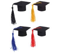 MERRYHAPY 4pcs Mini Graduation Hat for Small Pets like Kittens and Turtles, Adjustable Cloth Photo Prop with Unique Design for Graduation Season Accessories