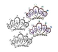 MERRYHAPY 4pcs Rhinestone Mini Tiara Crown Hair Combs for Women Wedding Flower Elegant Hair Accessories with Jewelled Design Suitable for Proms and Formal Events