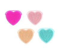MERRYHAPY 4pcs Silicone Facial Brush Hand-held Dual-sided Cleansing Tool for Deep Skin Cleaning Gentle Massage Care Safe Skin Types Rose Red Tone Variations