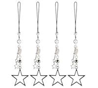 MERRYHAPY 4pcs Star Pendant Phone Charm Lanyard Lightweight Anti-lost Mobile Phone Wrist Strap Bracelet for Women Multipurpose Jewellery Pendant for Keys Bags Cameras