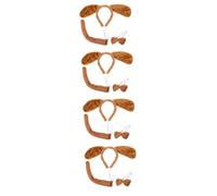 MERRYHAPY 4sets Puppy Costume Props Dog Headband Tail and Bowtie for Stage and Party Cosplay Adorable Animal Costume Accessories for Fun Celebrations