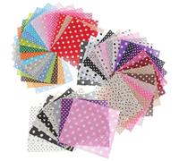 MERRYHAPY 50pcs Creative DIY Cloth Cotton Fabric 10x10cm Floral Pattern Plain Squares Suitable for Quilts and Small Purses for Sewing Materials and Handmade Crafts