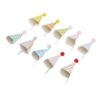 MERRYHAPY 50pcs Creative Wish Cake Topper Mini Birthday Paper Hat Cake Picks with Easy to Use Paper Material and Good Decorative Effect