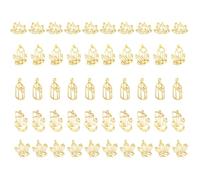 MERRYHAPY 50pcs DIY Pendant Frames Golden Zinc Alloy Metal Epoxy Resin Kits for Making Pendants with High Temperature Resistance and Safe Use, for Adults and Crafting Random Color