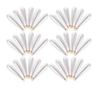MERRYHAPY 50pcs Plastic Pearl Teardrop Pendant Charms for Jewelry Making | White Waterdrop Shape, Metal Loop Detail, Suitable for Necklace and Earring Craft Projects
