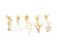 MERRYHAPY 5pcs Alloy Hairpin Hair Tie Viking Style Dirty Braid Rings Hair Extension Ring for Dreadlocks