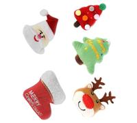 MERRYHAPY 5pcs Christmas Themed Cat Plush Toys Interactive Kitten Toys for Indoor Cats Includes Xmas Tree Santa Reindeer and Stocking Engaging and Lightweight Playthings
