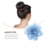MERRYHAPY 5pcs Elastic Ruffles Hair Nets with Diamond Hair Snood for Ballet Buns and Daily Use Multi-color Net Flower Headdress for Tidy and Care