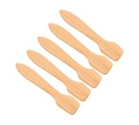 MERRYHAPY 5pcs Flat Bamboo Face Mask Spatula and Mini Makeup Spoons Set for Skincare Application and Facial Mask Mixing Beauty Tool