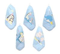 MERRYHAPY 5pcs Gauze Face Towel Washcloth Towel Hood Newborn Bath Soft Cotton Absorbent Hypoallergenic