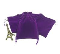 MERRYHAPY 5pcs Purple Flannel Drawstring Bundle Pouches Small Electronic Storage Bags for Earphones USB Cables Cable Cord Organizer Travel Cosmetic Pocket