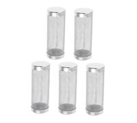 MERRYHAPY 5pcs Stainless Steel Aquarium Intake Filter Mesh Cover Fine Mesh Prefilter Cylinder Screen for Fish Tank Inlet Strainer with Inner Diameter Fish and Shrimp Protection