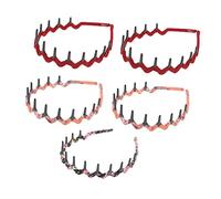 MERRYHAPY 5pcs Teeth Comb Headbands Wavy Leopard Head Plastic Sharks Tooth Hair Band Unisex Toothed Headwear for Women Men Comb Hair Hoop Scenario Festival