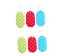 MERRYHAPY 6pcs Adult Bath Sponge for Shower and Exfoliating Wave Texture Scrubber for Deep Cleaning Lightweight Portable Body Cleansing Supplies with Hanging Rope Suitable for Random Color