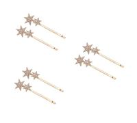 MERRYHAPY 6pcs Golden Rhinestone Star Bobby Pin Hair Clip Elegant Metal Hair Accessories for Women Fashion Jewelry for Girls