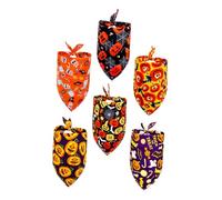 MERRYHAPY 6pcs Halloween Dog Scarves Adorable Pet Bibs for Dogs and Cats Soft Triangular Design for Halloween Parties and Festivals Easy to Wear and Clean