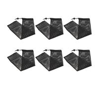 MERRYHAPY 6pcs Hanging Mesh Bird Feeder Bags Polyester No-leak Pouches for Outdoor Birds Feeding Compact and Easy to Suspend Trees Hooks Black