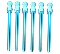 MERRYHAPY 6pcs Metal Hairdressing Clips Set Durable Partition Hair Clips for Salon Use Non-damaging Grip Spring-loaded Design Vibrant Blue Color for Hair Styling and Coloring