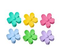 MERRYHAPY 6pcs Mini Flower Hair Clips Small Claw Clips for Women and Girls Sweet Floral Design Hair Accessories Deep Fruit Lake