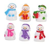 MERRYHAPY 6pcs Miniature Snowman Figurines Cute Micro Winter Ornaments for Christmas Decor Tiny Snowman Statues for Dollhouse Indoor Decoration