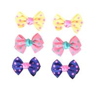 MERRYHAPY 6Pcs Pet Hair Clips Bowknot Design Polka Dot Pattern Hair Pins for Dogs and Puppies Random Color Random Color