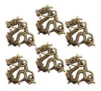 MERRYHAPY 6pcs Pure Brass Chinese Dragon Keychain Pendants, 3d Long Whisker Dragon Car Accessories, Metal Decorative Bag Hanging Charms for Jewelry Making and DIY Craft