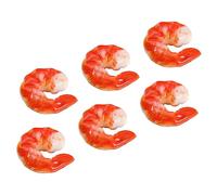 MERRYHAPY 6pcs Realistic Shrimp Meat Model for Educational Shrimp Ornaments for Desktop Decor Fun Cognitive Learning Tool for Boys and Girls and Adults