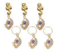 MERRYHAPY 6pcs Snake Shaped Hair Braid Rings Spiral Evil Eye Pendants Dreadlock Hair Jewelry Braiding Accessories for Women Christmas