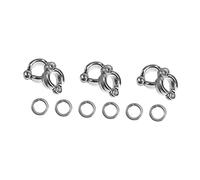 MERRYHAPY 6pcs Stainless Steel Parrot Foot Chains U-shaped Design Bird Foot for Safe and Use for Budgies and Cockatiels for Pet Bird Owners