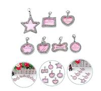 MERRYHAPY 7pcs Zinc Alloy Pet Id Tags Anti-Rust Dog Collar Charms with Bone Heart Clover Star Apple Flag Shapes for Engraving and DIY Information