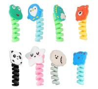 MERRYHAPY 8 Pcs Flexible Data Cable Protectors Creative Earphone Wire Organizers for Mobile Phone Charging Lines Breaking Cracking Designs for Mood Enhancement