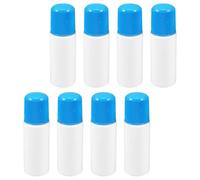 MERRYHAPY 8pcs 30ml Sponge Head Skincare Bottles Refillable Plastic Liquid Applicator for Small Liniments and Essential Oils with Blue Caps Suitable for Travel and Personal Care
