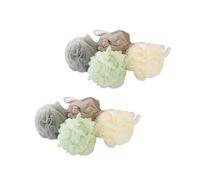MERRYHAPY 8pcs Bath Puff Bath Flower Large Soft Mesh Sponge Bubble Making Ball Bathing Accessories for Shower and Bathtub Use Random Color