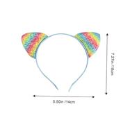 MERRYHAPY 8Pcs Glitter Rainbow Cat Ears Headband Sequin Hairbands for Party Daily Wear Eye-catching Costume Accessory for Halloween Carnival Birthday
