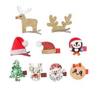 MERRYHAPY 9pcs Hair Accessories Winter Christmas Hair Pin Xmas Headdress Glitter Boys and Girls Party