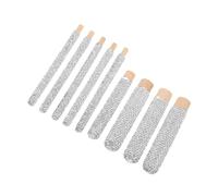 MERRYHAPY 9pcs Smooth Wooden Makeup Brush Handles with Rhinestone Embellishments Hand-carved Design for Blush Foundation Eyeshadow Brushes DIY Cosmetic Tool with Elegant Base for Precision