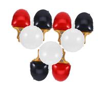 MERRYHAPY 9pcs Table Tennis Shape Balloons Reusable Sports Party Decorations with Red Black Racket White Ball Foil Balloons for Birthday Celebrations Outdoor Events