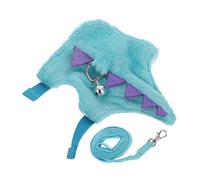 MERRYHAPY Adjustable Dinosaur Pet Harness and Leash for Ferret Hamster Squirrel Secure Vest with Quick Buckle and Traction Rope Stylish Blue Design for Small Animals