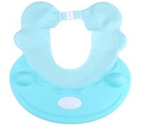 MERRYHAPY Adjustable Waterproof Shampoo Cap with Ear Protector, Lightweight Blue Cartoon Shower Hat for Bathing Safety and Comfort
