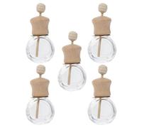 MERRYHAPY Air Freshener Diffuser Bottles Creating Pleasant and Relaxing Atmosphere 5pcs with Clip on Mechanism Glass and Wood Material Refillable Car Vent Perfume Bottles Car for Gifting