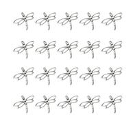 MERRYHAPY Alloy Dragonfly Pendant Charms Silver Colour for Jewelry Making 20pcs with Fine Workmanship Delicate Design for DIY Gift and Bracelet Accessories