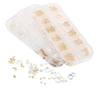 MERRYHAPY Alloy Epoxy Fillers with 12 Compartment Mixed Style Metal Pieces 3 Boxes for Resin Jewelry Making Resin Accessories and Scrapbooking Projects