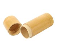 MERRYHAPY Bamboo Matchstick Holder Jar with Classic Chic Design, Practical Storage Canister for Home Tabletop Use, Sturdy Bamboo Material and Clean Style Match Container