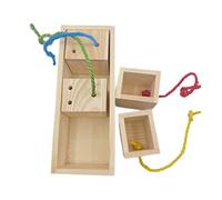 MERRYHAPY Bird Feeder Toy Wooden Forager Parrot Training Plaything Hay Feeder Pet Bird Toy